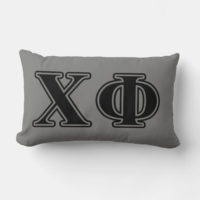 Chi Phi Black Letters Lumbar Pillow (Front)