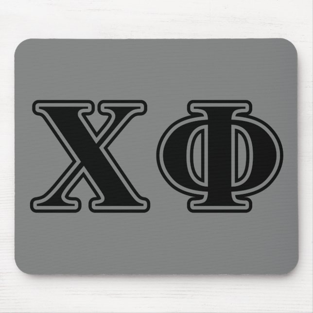 Chi Phi Black Letters Mouse Pad (Front)