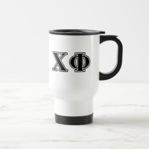 Chi Phi Black Letters Travel Mug