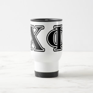 Chi Phi Black Letters Travel Mug