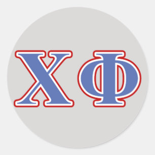 Chi Phi Blue and Red Letters Classic Round Sticker
