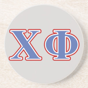 Chi Phi Blue and Red Letters Coaster