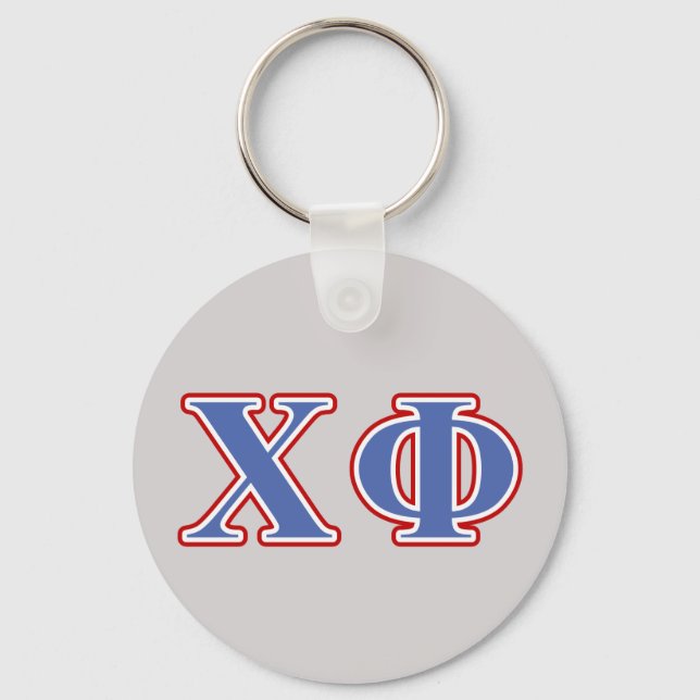 Chi Phi Blue and Red Letters Keychain (Front)