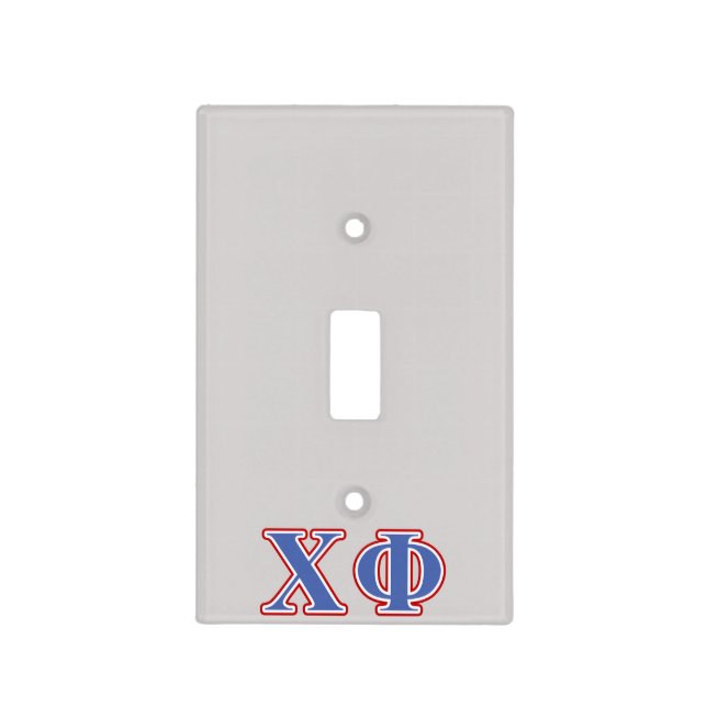 Chi Phi Blue and Red Letters Light Switch Cover (Front)
