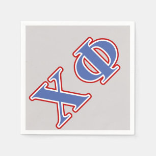 Chi Phi Blue and Red Letters Napkins