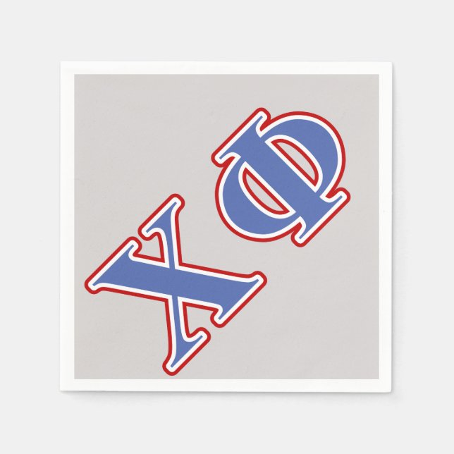 Chi Phi Blue and Red Letters Napkins (Front)