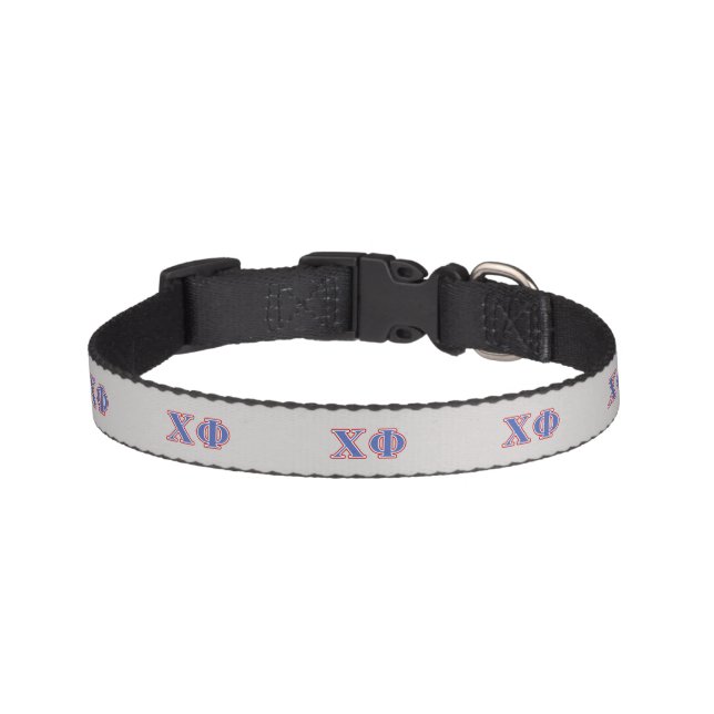 Chi Phi Blue and Red Letters Pet Collar (Front)
