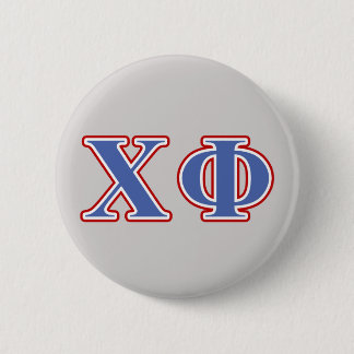 Chi Phi Blue and Red Letters Pinback Button
