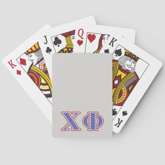 Chi Phi Blue and Red Letters Poker Cards (Back)