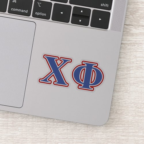 Chi Phi Blue and Red Letters Sticker