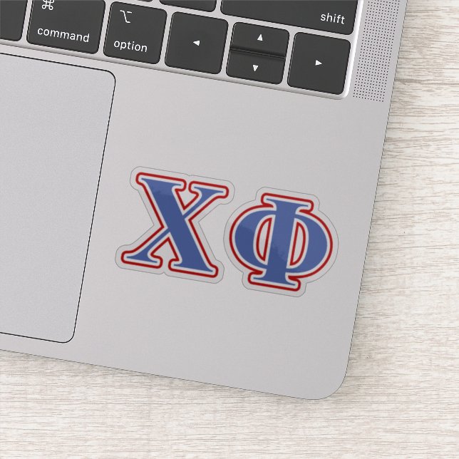 Chi Phi Blue and Red Letters Sticker (Detail)