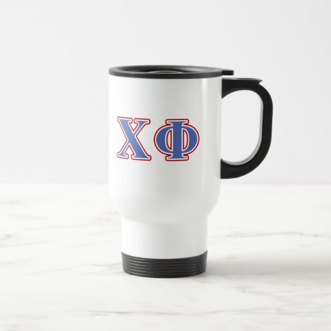 Chi Phi Blue and Red Letters Travel Mug (Right)