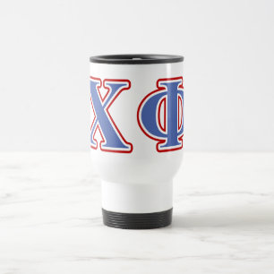 Chi Phi Blue and Red Letters Travel Mug