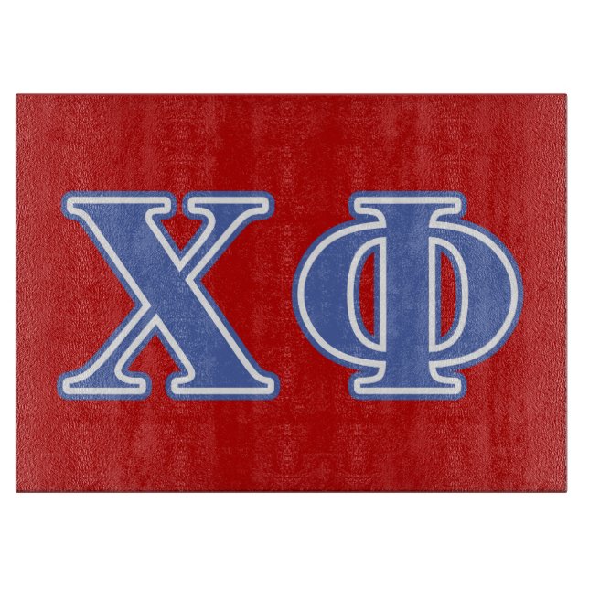 Chi Phi Blue Letters Cutting Board (Front)
