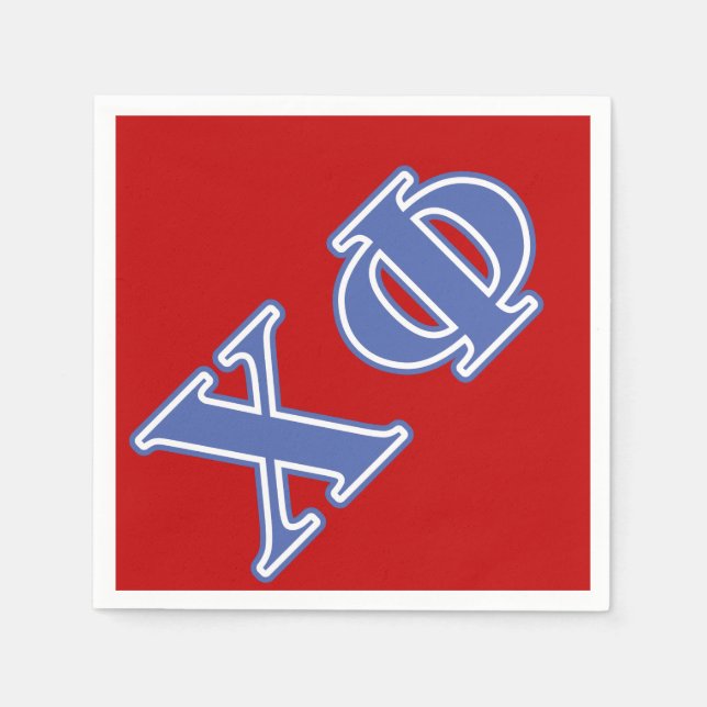 Chi Phi Blue Letters Napkins (Front)