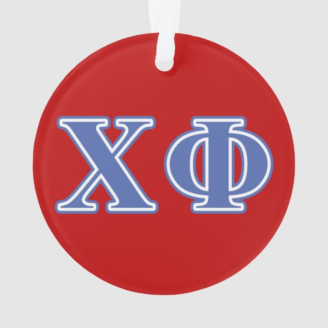 Chi Phi Blue Letters Ornament (Back)