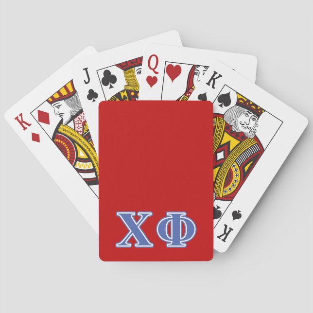 Chi Phi Blue Letters Poker Cards (Back)