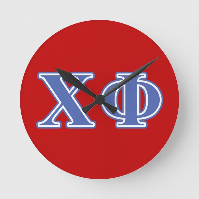 Chi Phi Blue Letters Round Clock (Front)