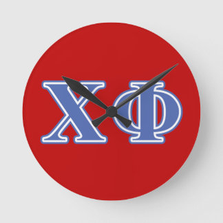 Chi Phi Blue Letters Round Clock