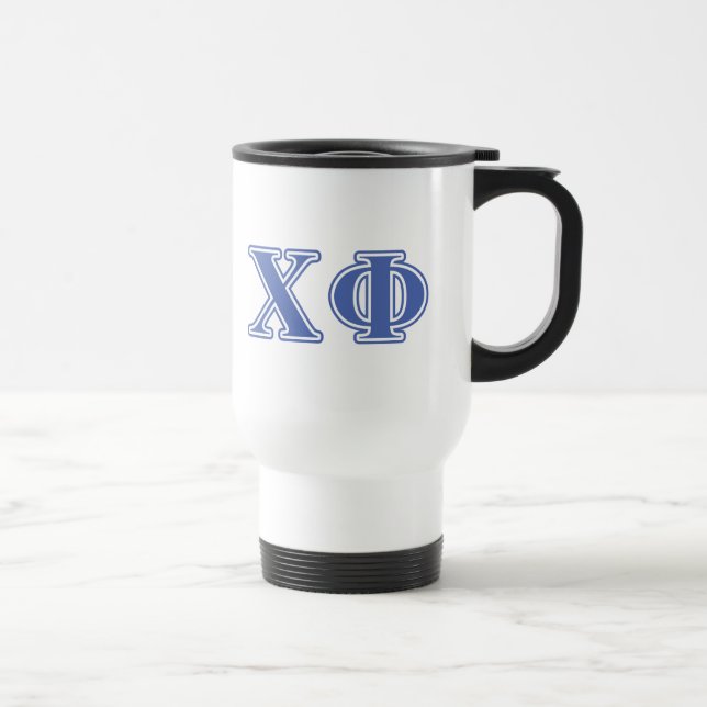 Chi Phi Blue Letters Travel Mug (Right)