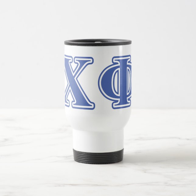 Chi Phi Blue Letters Travel Mug (Center)
