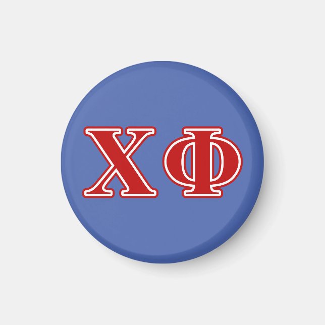 Chi Phi Red Letters Magnet (Front)