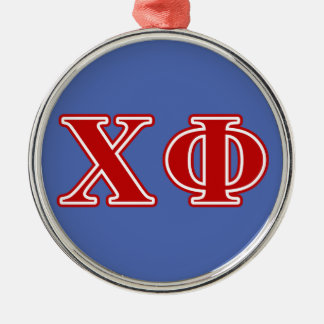 Chi Phi Red Letters Metal Ornament