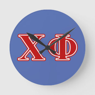 Chi Phi Red Letters Round Clock