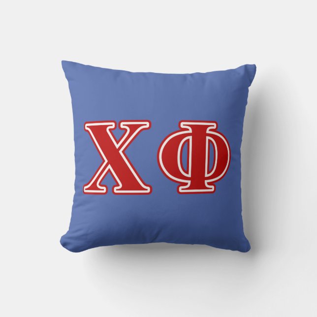 Chi Phi Red Letters Throw Pillow (Front)