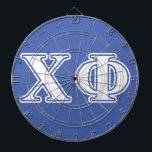 Chi Phi White and Blue Letters Dartboard<br><div class="desc">Check out these official Chi Phi designs! Personalize your own Greek merchandise on Zazzle.com! Click the Customize button to insert your own name, class year, or club to make a unique product. Try adding text using various fonts & view a preview of your design! Zazzle's easy to customize products have...</div>