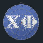 Chi Phi White and Blue Letters Dartboard<br><div class="desc">Check out these official Chi Phi designs! Personalize your own Greek merchandise on Zazzle.com! Click the Customize button to insert your own name, class year, or club to make a unique product. Try adding text using various fonts & view a preview of your design! Zazzle's easy to customize products have...</div>