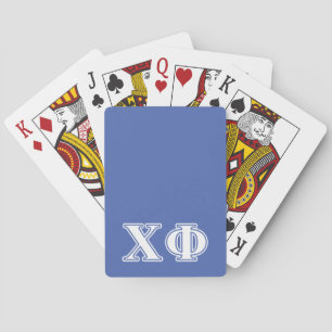 Chi Phi White and Blue Letters Poker Cards