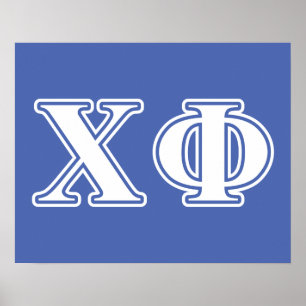 Chi Phi White and Blue Letters Poster