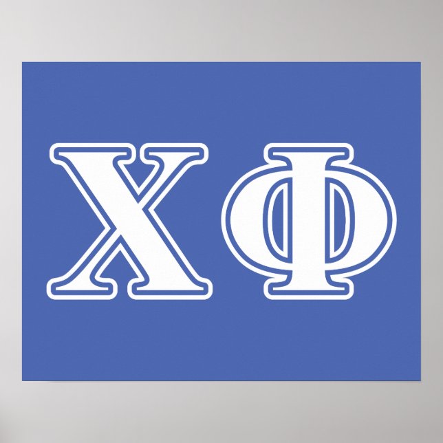 Chi Phi White and Blue Letters Poster (Front)