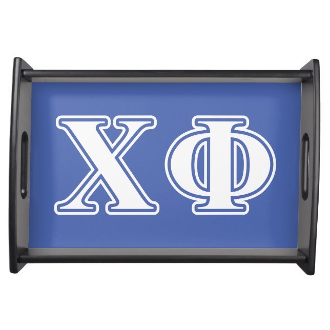 Chi Phi White and Blue Letters Serving Tray (Front)