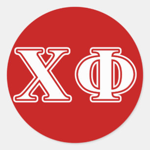 Chi Phi White Letters Classic Round Sticker