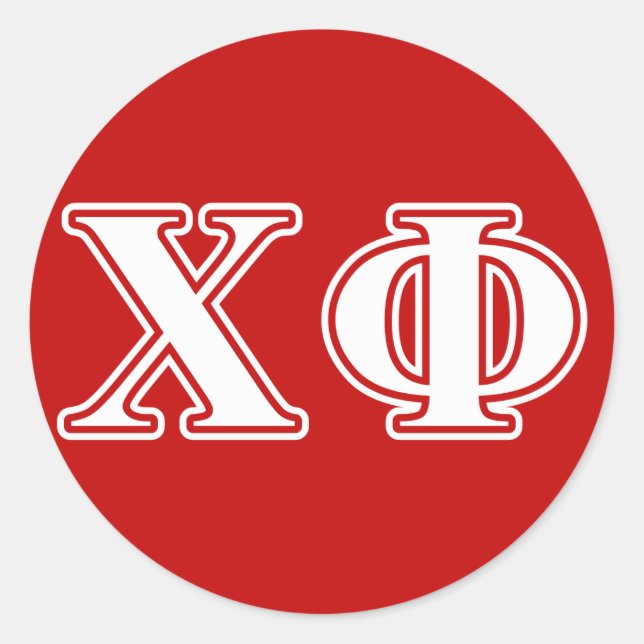 Chi Phi White Letters Classic Round Sticker (Front)