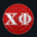 Chi Phi White Letters Dart Board<br><div class="desc">Check out these official Chi Phi designs! Personalize your own Greek merchandise on Zazzle.com! Click the Customize button to insert your own name, class year, or club to make a unique product. Try adding text using various fonts & view a preview of your design! Zazzle's easy to customize products have...</div>