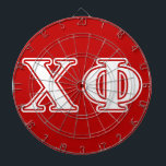 Chi Phi White Letters Dart Board<br><div class="desc">Check out these official Chi Phi designs! Personalize your own Greek merchandise on Zazzle.com! Click the Customize button to insert your own name, class year, or club to make a unique product. Try adding text using various fonts & view a preview of your design! Zazzle's easy to customize products have...</div>