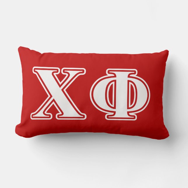 Chi Phi White Letters Lumbar Pillow (Front)