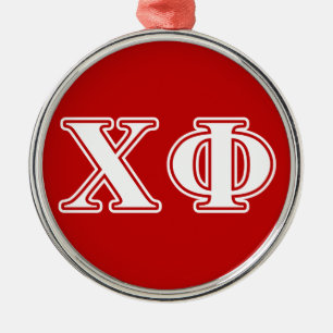 Chi Phi White Letters Metal Ornament