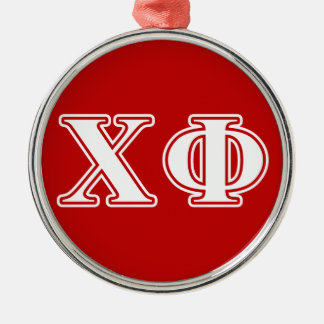 Chi Phi White Letters Metal Ornament