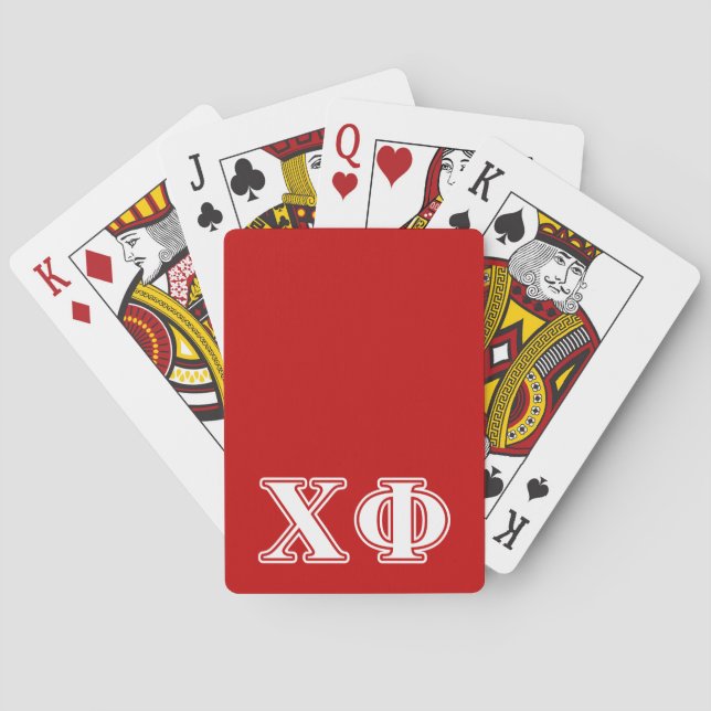 Chi Phi White Letters Poker Cards (Back)