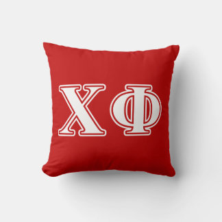 Chi Phi White Letters Throw Pillow