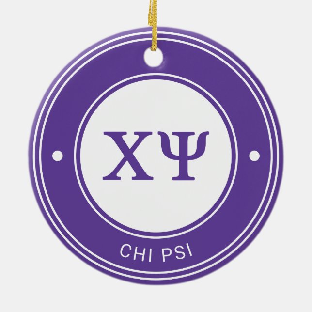 Chi Psi | Badge Ceramic Ornament (Back)