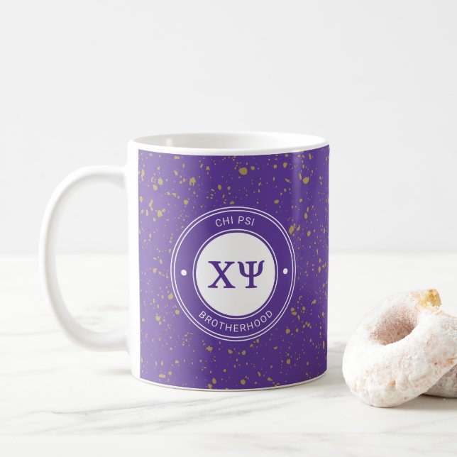 Chi Psi | Badge Coffee Mug (With Donut)