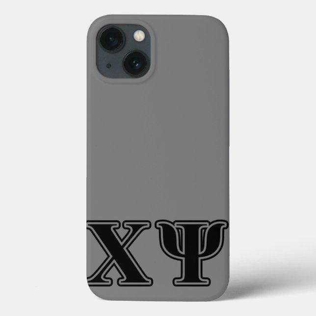 Chi Psi Black Letters Case-Mate iPhone Case (Back)
