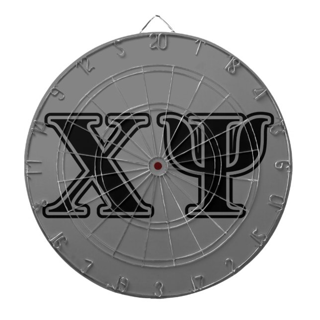 Chi Psi Black Letters Dart Board (Front)