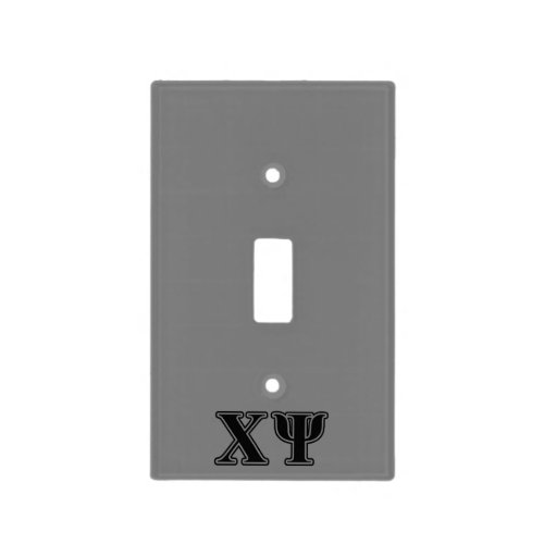 Chi Psi Black Letters Light Switch Cover