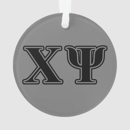 Chi Psi Black Letters Ornament